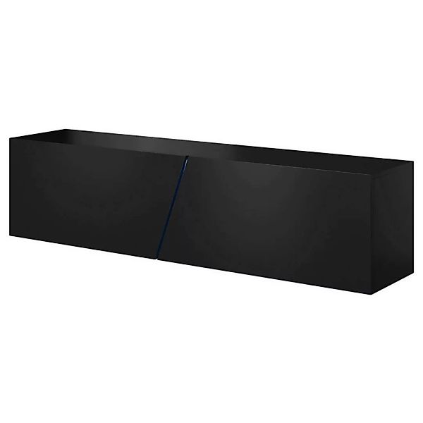 TV-Board Slant schwarz schwarz Hochglanz B/H/T: ca. 160x50x40 cm günstig online kaufen