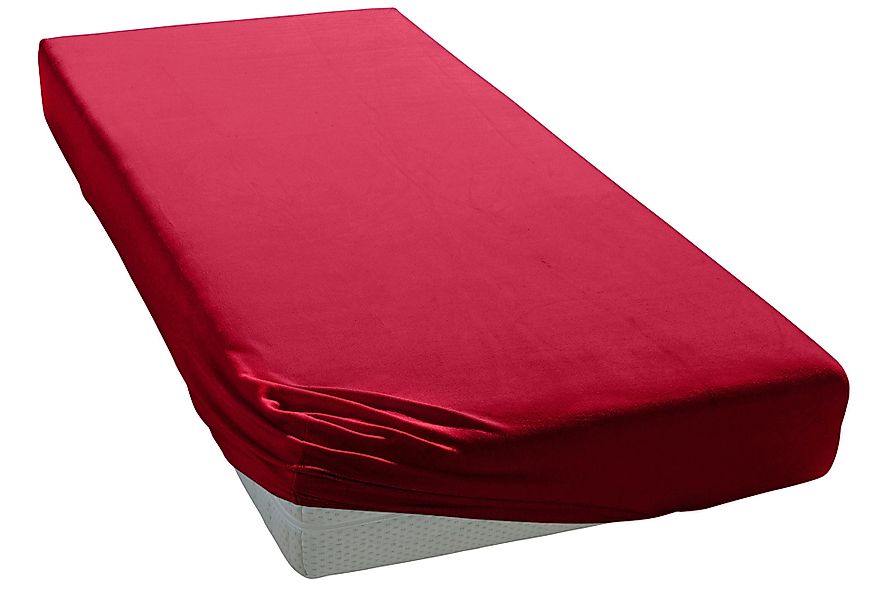 Elegante Spannbettlaken Uni Zwirn-Jersey, Mako-Jersey, Gummizug: günstig online kaufen