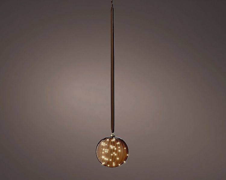 Lumineo Dekofigur LED Kugel braun/ warmes weiss 14cm günstig online kaufen