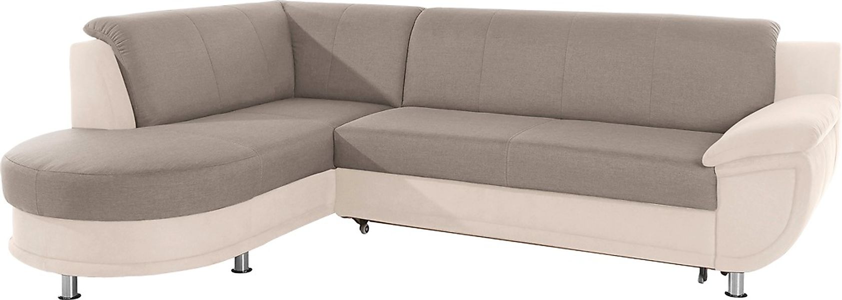TRENDMANUFAKTUR Ecksofa »Rondo 3, zeitlos und bequem, Materialmix, breite A günstig online kaufen