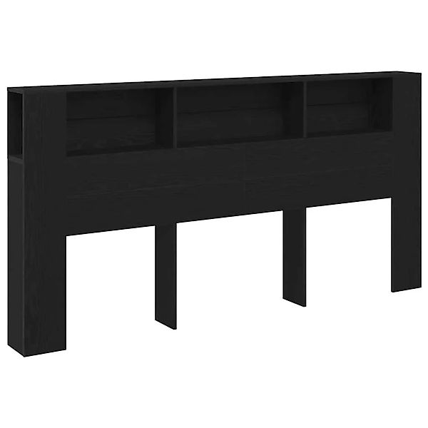 vidaXL Kopfteil Schrank Schwarz Eichen-Optik 200 x 18,5 x 102,5 cm 862760 günstig online kaufen