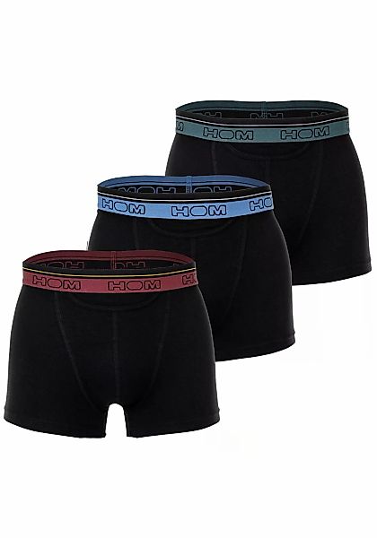 HOM 3-er Set Boxer Briefs Schwarz mit verschiedenfarbigem Webbund günstig online kaufen