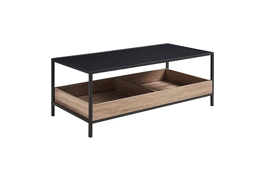 en.casa Couchtisch, »Belana« 100x48x39 cm mit Stauraum Metallgestell Schwar günstig online kaufen