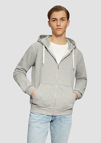 QS Outdoorjacke Basic-Sweatjacke mit Kapuze Durchzugkordel günstig online kaufen