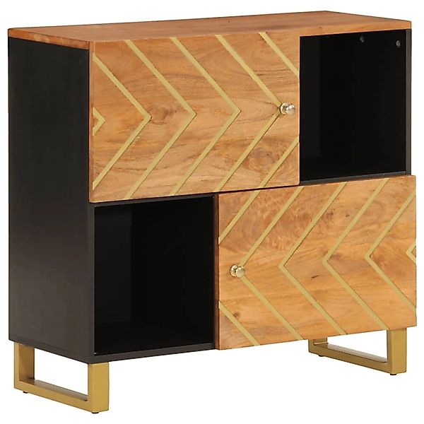 vidaXL Beistellschrank Braun und Schwarz 80x33,5x75 Massivholz Mango 356810 günstig online kaufen