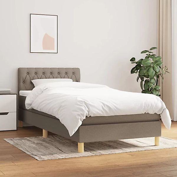 vidaXL Boxspringbett Boxspringbett mit Matratze Taupe 100x200 cm Stoff Bett günstig online kaufen