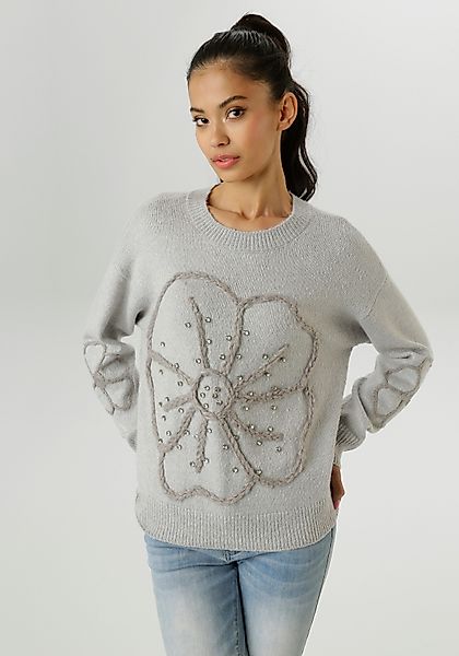 Aniston SELECTED Strickpullover vorne mit funkelnden günstig online kaufen