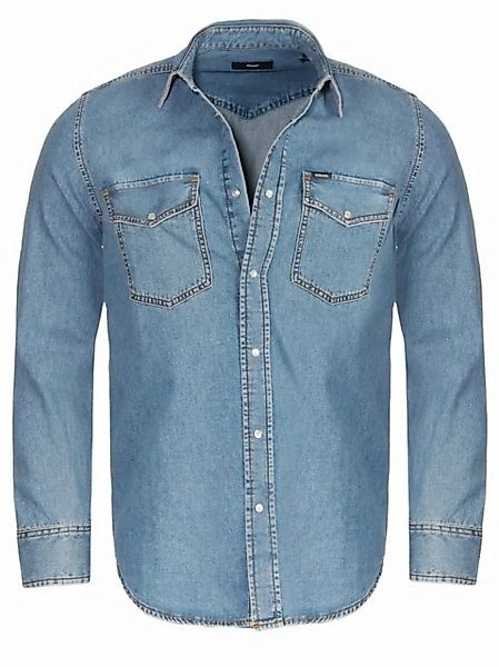 Diesel Jeanshemd Herren Jeans Hemd Kentkragen, Denim, 100% Baumwolle günstig online kaufen