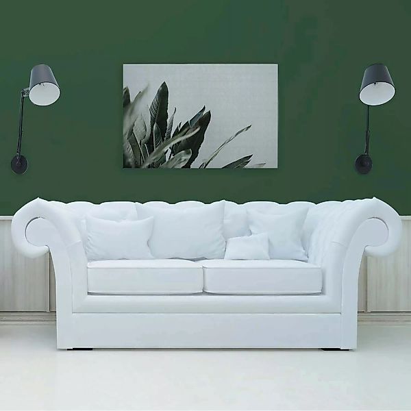 Bricoflor Modernes Leinwandbild Palmenblätter Wandbild Minimalistisch Weiß günstig online kaufen