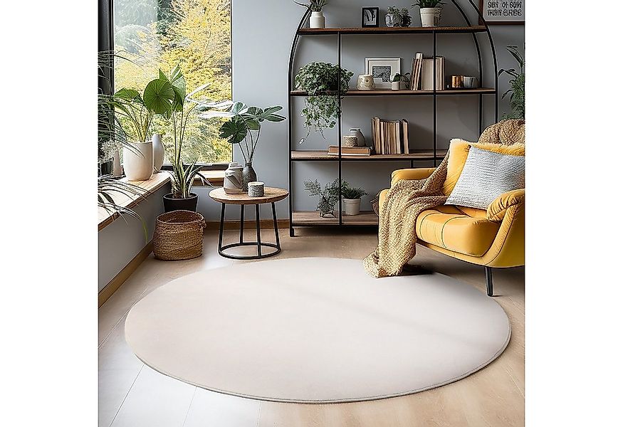 SIMPEX24 Teppich Unicolor - Einfarbig, Rund, Höhe: 7 mm, Kurzflor Rund Tepp günstig online kaufen