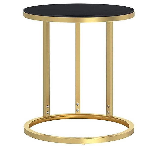 furnicato Beistelltisch Golden und Schwarz 45 cm Hartglas (1-St) günstig online kaufen