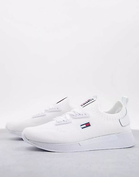 Tommy Jeans – Flexi – Sneaker in Weiß mit Flaggenlogo günstig online kaufen
