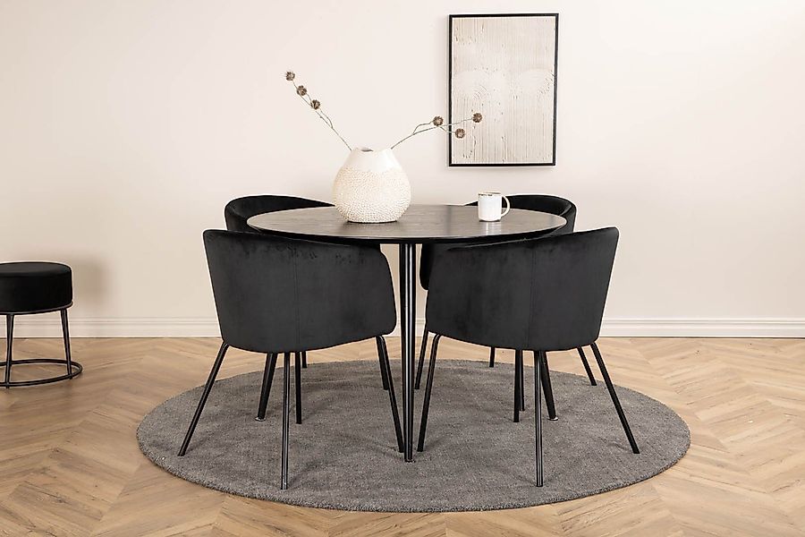 ebuy24 Essgruppe DippØ115BLBL Essgruppe Esstisch schwarz günstig online kaufen