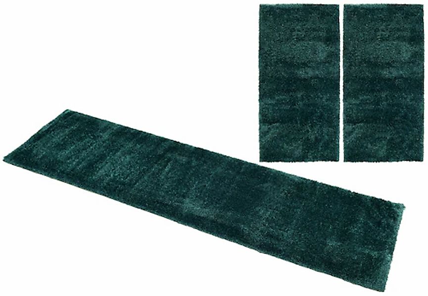 my home Bettumrandung »Malin«, (3 tlg.), Hochflor, Shaggy, Uni-Farben, leic günstig online kaufen