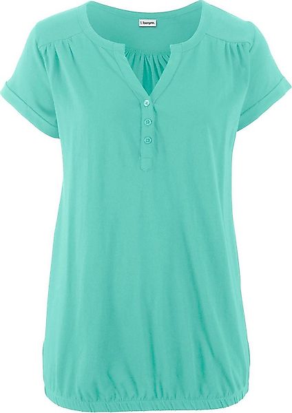 bonprix T-Shirt lässige Passform, Kurzarm, V-Ausschnitt, aus Baumwolle günstig online kaufen