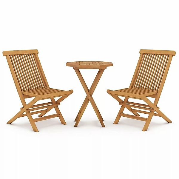 vidaXL 3-tlg Garten-Essgruppe Massivholz Teak Modell 8 günstig online kaufen