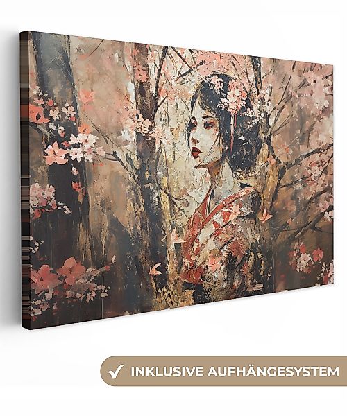 OneMillionCanvasses® Leinwandbild Kimono - Frau - günstig online kaufen