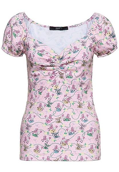 QueenKerosin Print-Shirt Poodle (1-tlg) mit vintage All-over-Print günstig online kaufen