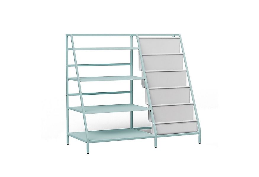 radelldar Kinderregal Bücherregal, mit 4 Fächern & 5 Taschen, Metall, 90x40 günstig online kaufen