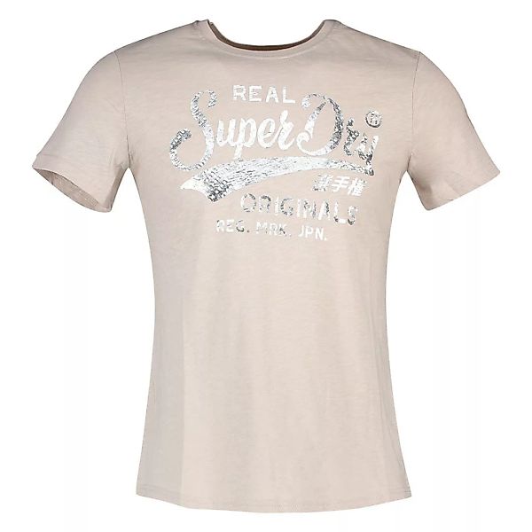 Superdry Rookie Text Infill Kurzarm T-shirt S Silver Cloud Slub günstig online kaufen