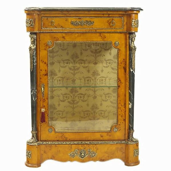 Casa Padrino Vitrine Empire Vitrine Vogelaugenahorn 85 x H105 cm - Vitrinen günstig online kaufen