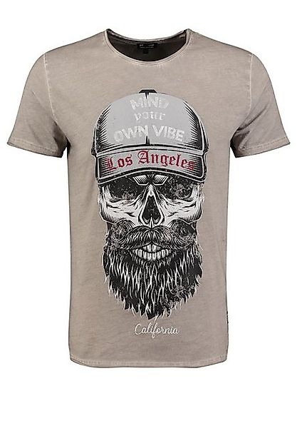 Key Largo T-Shirt T-Shirt Beard Biker Skull Totenkopf Print Motiv vintage L günstig online kaufen