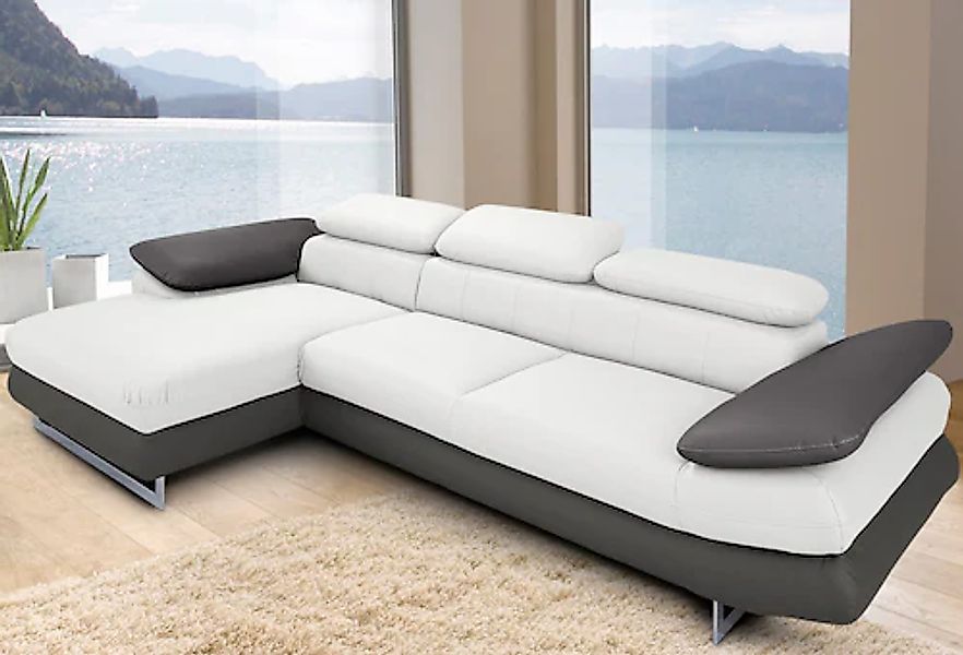 COTTA Ecksofa »Solution L-Form« mit Arm- & Kopfteilverstellung, wahlweise m günstig online kaufen