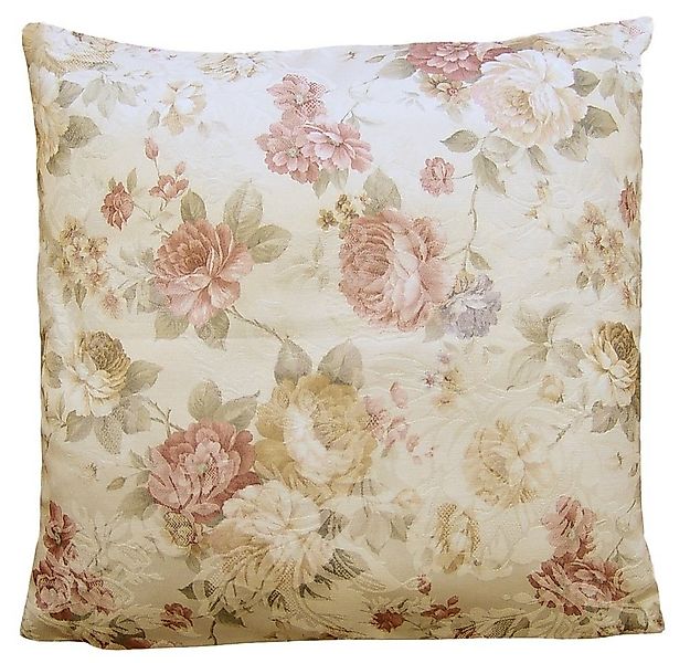 matches21 HOME & HOBBY Kissenbezüge Kissen-Bezug Rosen Blüten Jacquard beig günstig online kaufen