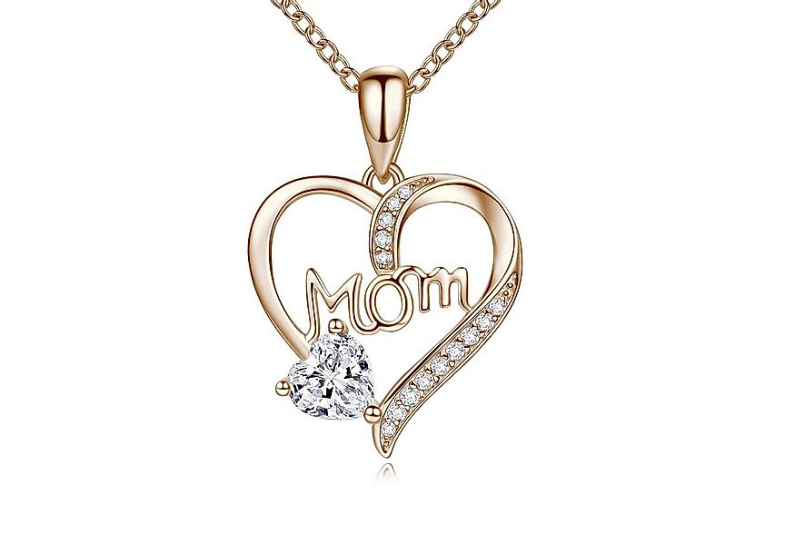 ELLAWIL Herzkette Kette mit Herzanhänger Mom Inschrift Herz Muttertagskette günstig online kaufen