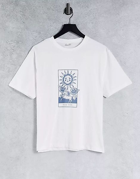 Chelsea Peers – Lounge-T-Shirt in Weiß mit Sonnen-Print günstig online kaufen