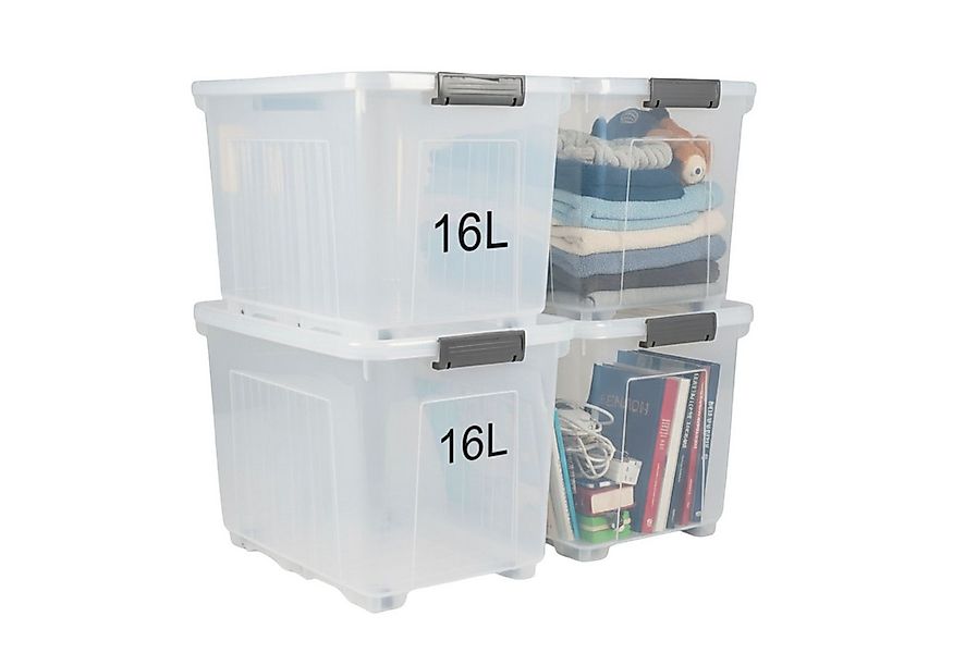 Plastard Aufbewahrungsbox mit Deckel & Rollen 15 - 110 Liter Stapelbar, Tra günstig online kaufen