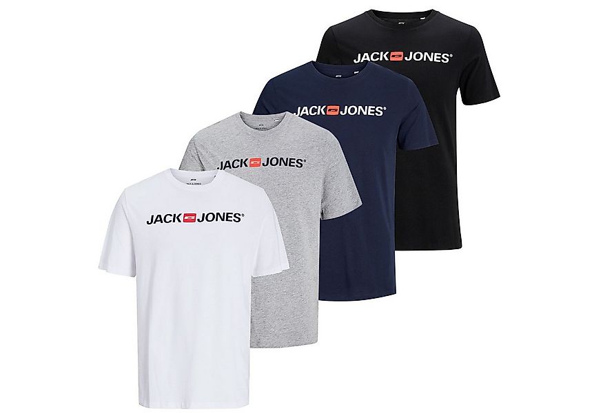 Jack & Jones T-Shirt Basic (4-tlg) LOGO TEE CREW NECK im 4er Pack günstig online kaufen