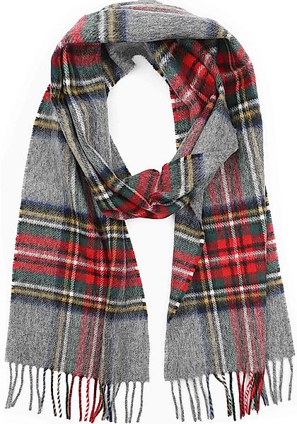 Geeigneter Herrenschal Kariert Merino Grau Multicolour - günstig online kaufen