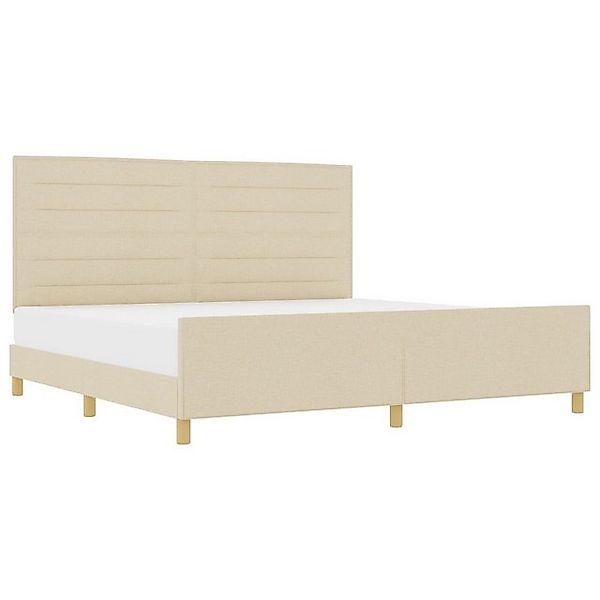 vidaXL Bett Bettgestell Creme Stoff 200x200 cm (1-tlg) günstig online kaufen