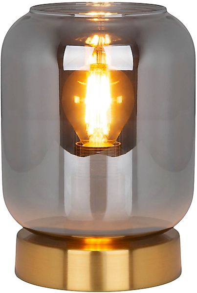 näve Tischleuchte Alessio, ohne Leuchtmittel, Rauchglas, günstig online kaufen