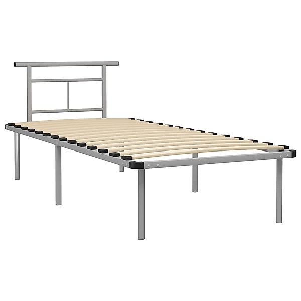 vidaXL Bett Bettgestell Grau Metall 90x200 günstig online kaufen