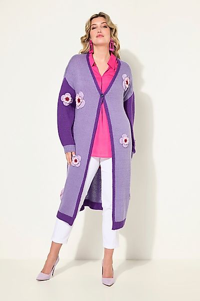 MIAMODA Strickjacke Strickjacke Straight Fit Blüten-Streifen günstig online kaufen
