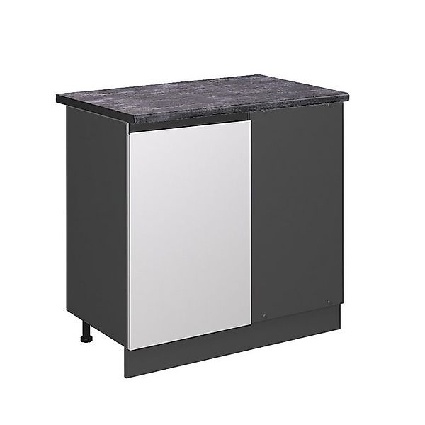 Vicco Eckunterschrank R-Line Küchen Eckschrank Weiß/Anthrazit 86 cm AP Anth günstig online kaufen