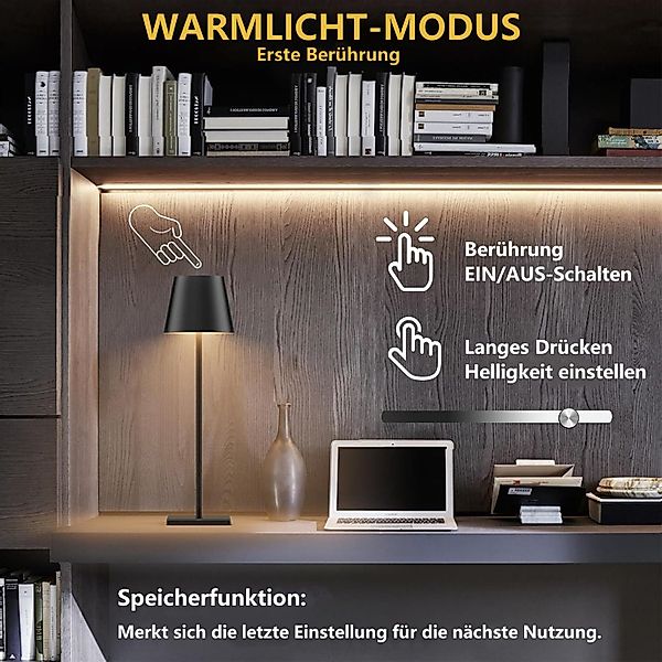 Elegear Nachttischlampe LED Dimmbare Akku Tischlampe günstig online kaufen