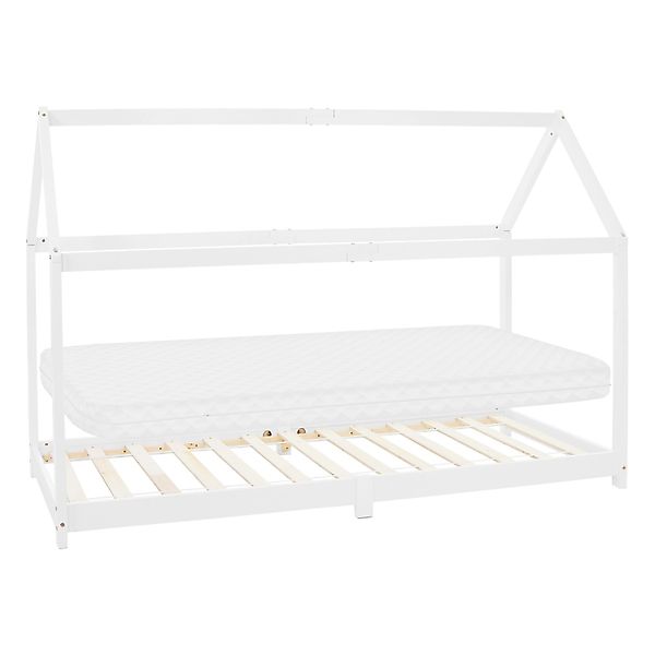 ML-Design Kinderbett 90x200 cm Weiß mit Matratze H10 cm Lattenrost günstig online kaufen
