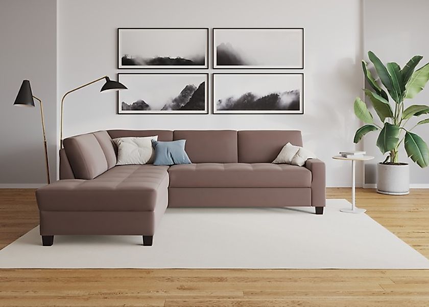 DOMO collection Ecksofa "Florentina zeitlos und elegant, Sitznähte als Desi günstig online kaufen