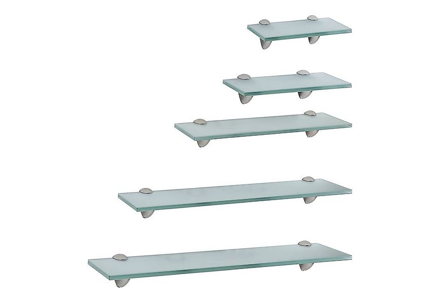 Clanmacy Wandregal Glasregal mit Halterung 20-60cm Glasboden Milchglas Glas günstig online kaufen