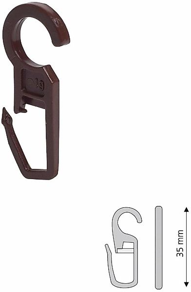 Liedeco Faltenclip Faltenlegehaken, für Gardinenringe Öse 10 mm günstig online kaufen