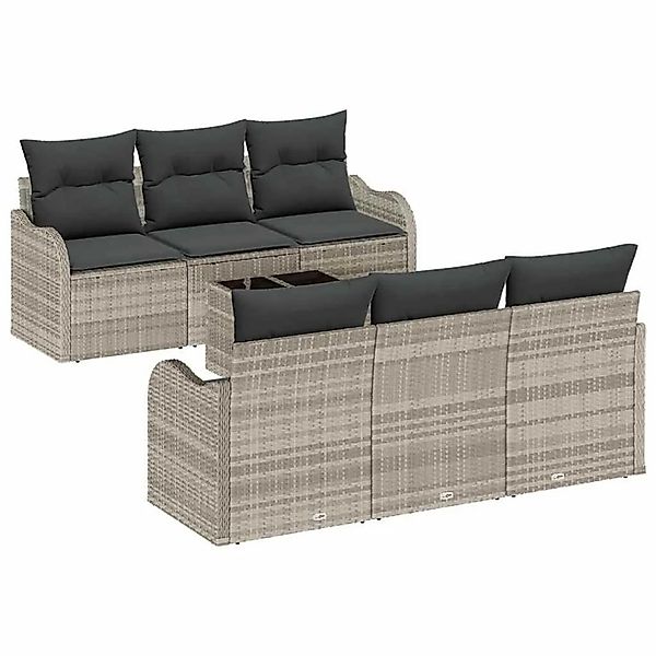 vidaXL Gartensofa-set Hellgrau 55 x 55 x 37 cm Poly-Rattan 3345592 günstig online kaufen