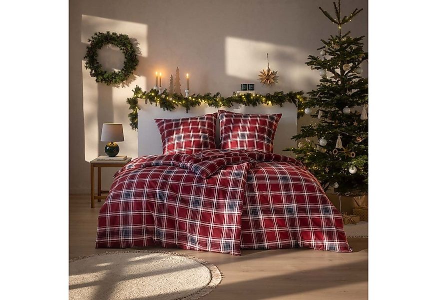 Estella Bettwäsche Estella Kuschel Flanell Bettwäsche 135x200 Quirin rot Ka günstig online kaufen