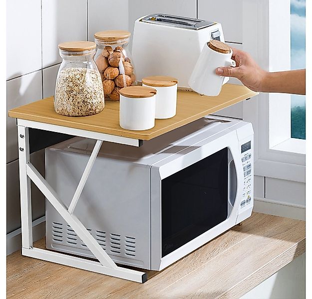 JEOBEST Küchenregal (2-stufig) Holz Mikrowellen Ständer, Gewürzregal Multif günstig online kaufen
