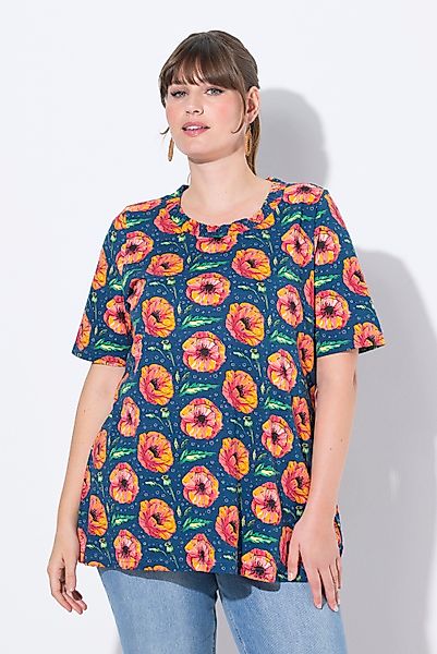 Ulla Popken T-Shirt T-Shirt Mohn elastischer günstig online kaufen
