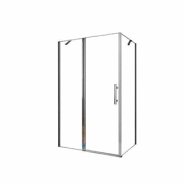AICA Eckeinstieg Schwingtür B.100xH.195cm Duschtür mit Seitwand B.70xH.195c günstig online kaufen