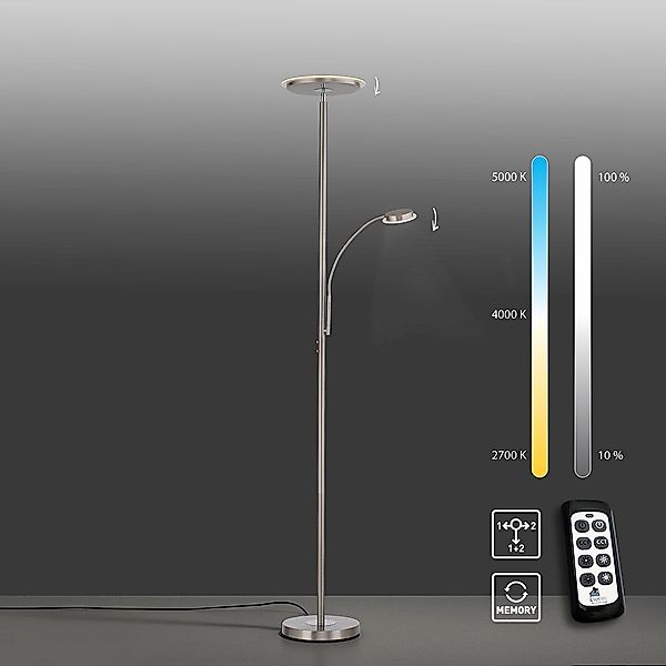 SellTec LED Deckenfluter LED Stehleuchte Fernbedienung, günstig online kaufen