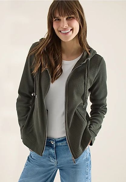Langarm Jacke mit Kapuze und Taschen günstig online kaufen